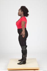 Whole Body Woman Black Casual Chubby Studio photo references